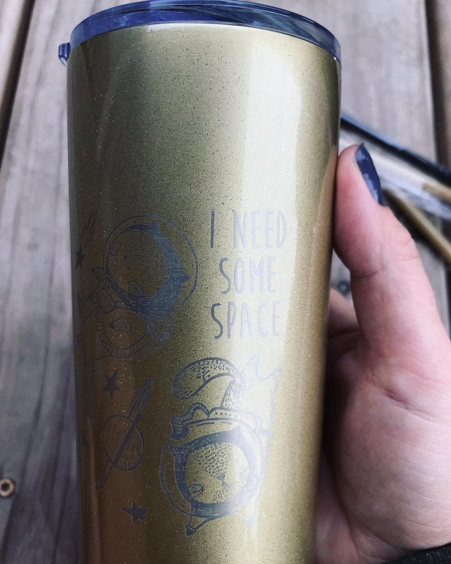 NEW Engraved Stainless Steel Skinny Tumbler & Straw 20 ounce - Retail