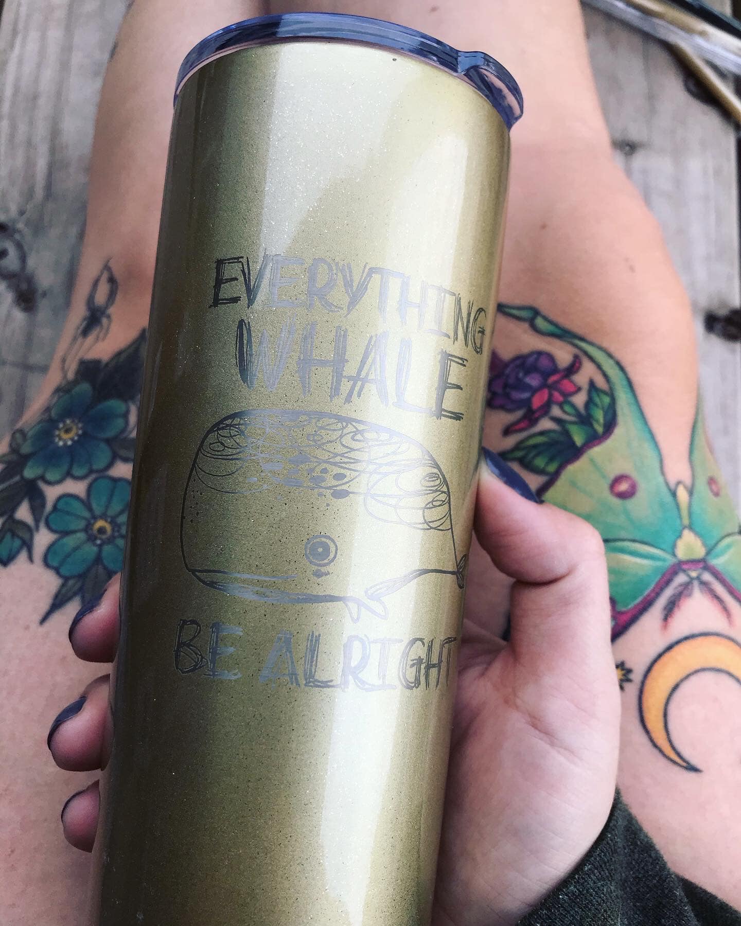 NEW Engraved Stainless Steel Skinny Tumbler & Straw 20 ounce - Retail
