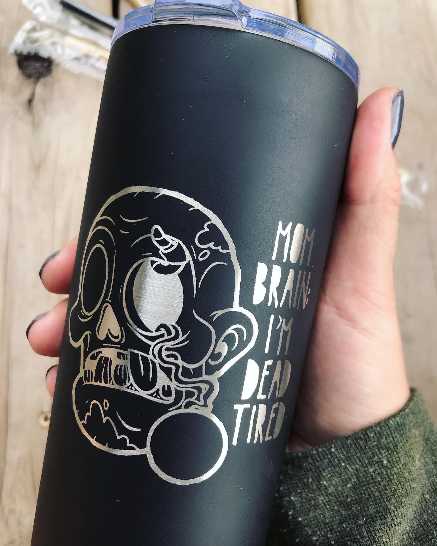 NEW Engraved Stainless Steel Skinny Tumbler & Straw 20 ounce - Retail
