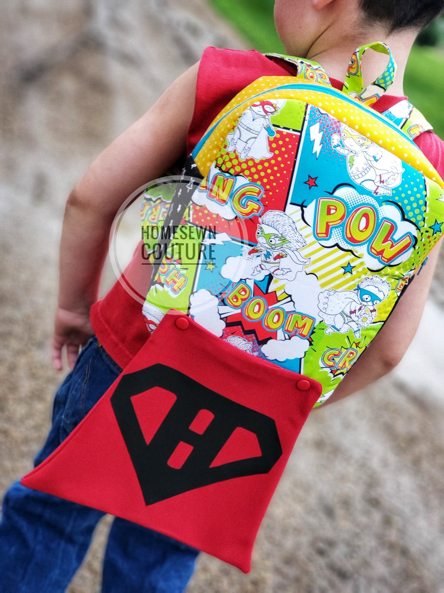 RETAIL - Hero Kids Print/Panel Rapport sets 2 panels and print all in one yard. Citrus