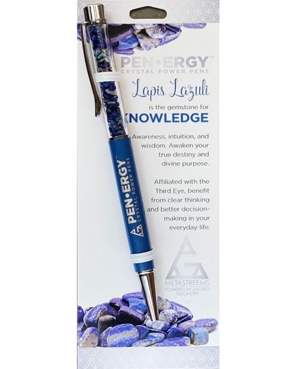 Lapis Lazuli Crystal PenErgy - Knowledge by Metastreems stationary gift