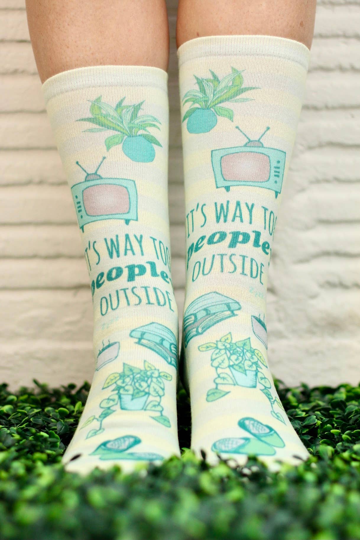 Socks - It's Way Too Peopley Outside by Moonlight Makers gift