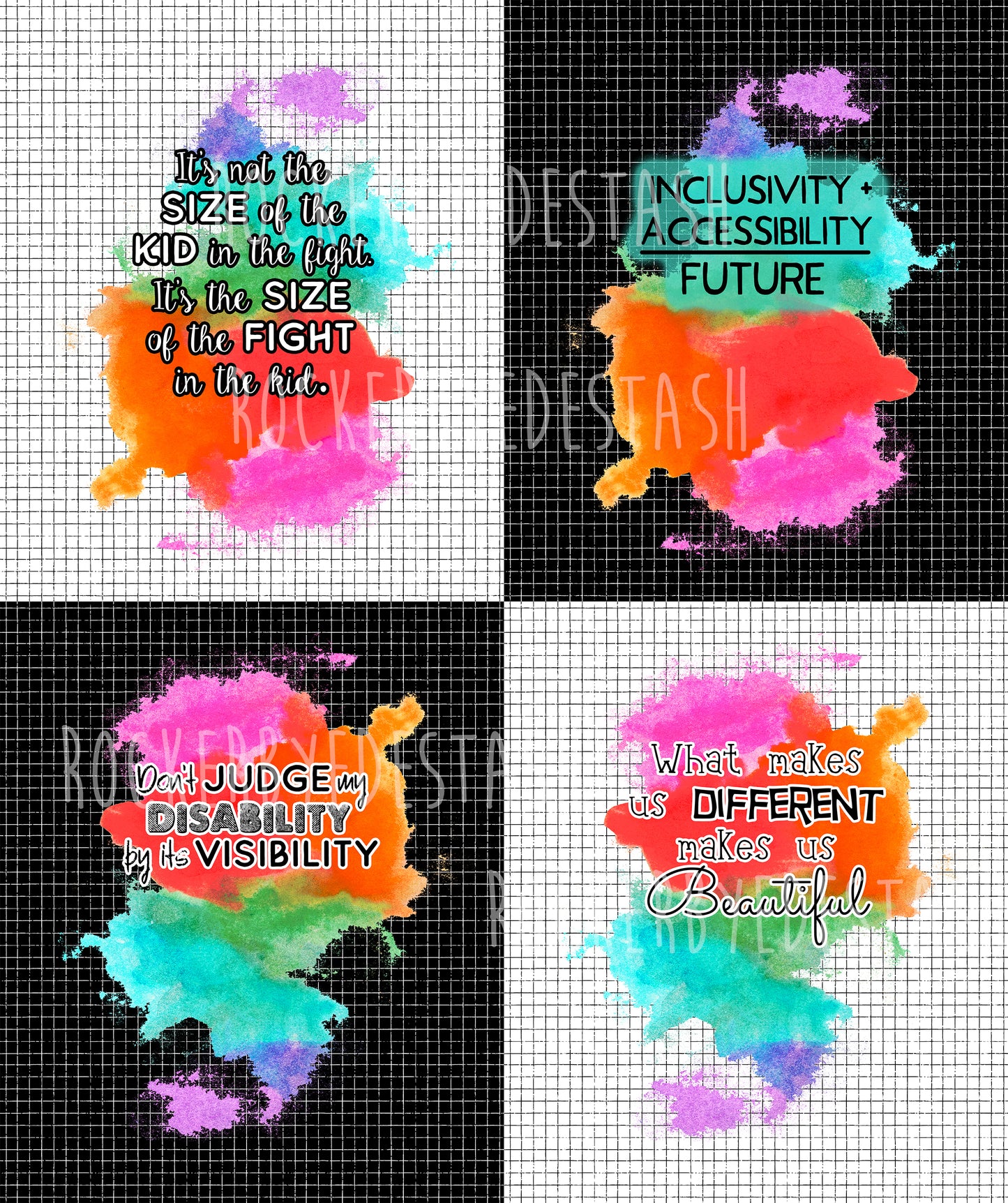 Retail Round V - ACCESSIBILITY Panels - Kid individual, kid 4 pack, and adult listed here in 4 designs!