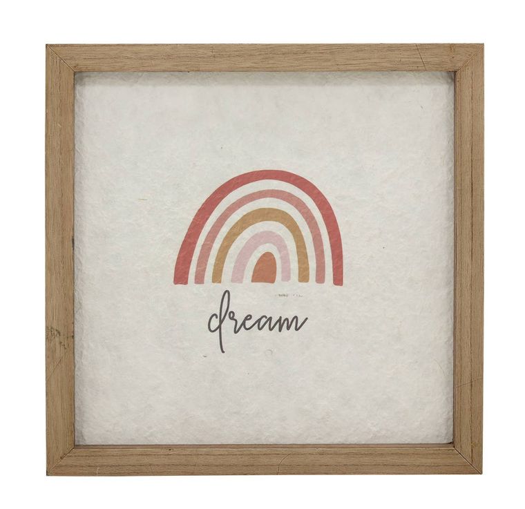 Dream Rainbow Decorative Wood Framed Wall Art Plaque by Paris Loft