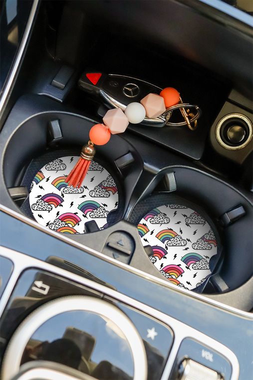 Retro Rainbows Car Coaster by Matty + Lux - gift