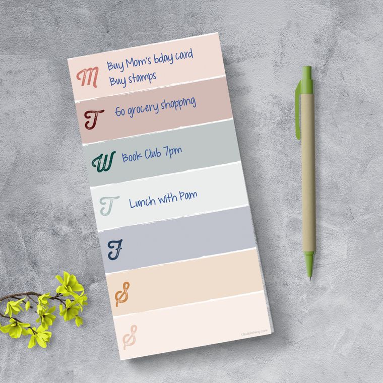 Weekly Color Block Boho Magnet List Pad by Paper Goods + Gifts