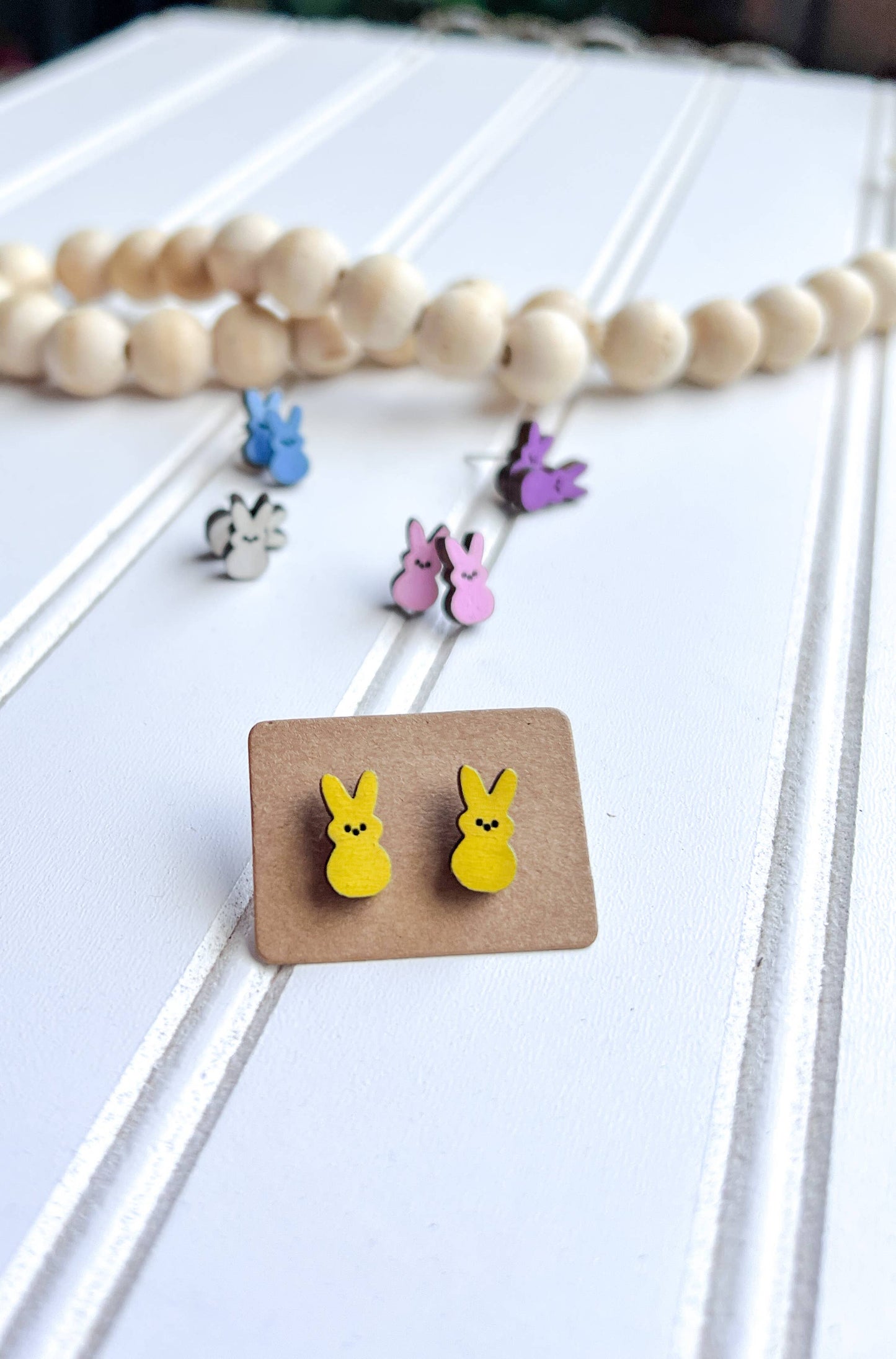 Marshmallow Bunny Stud Earrings