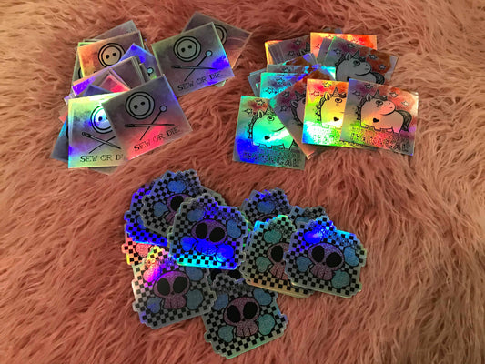 Holographic Vinyl Stickers - Swag - 3x3 ready to ship w/ orders