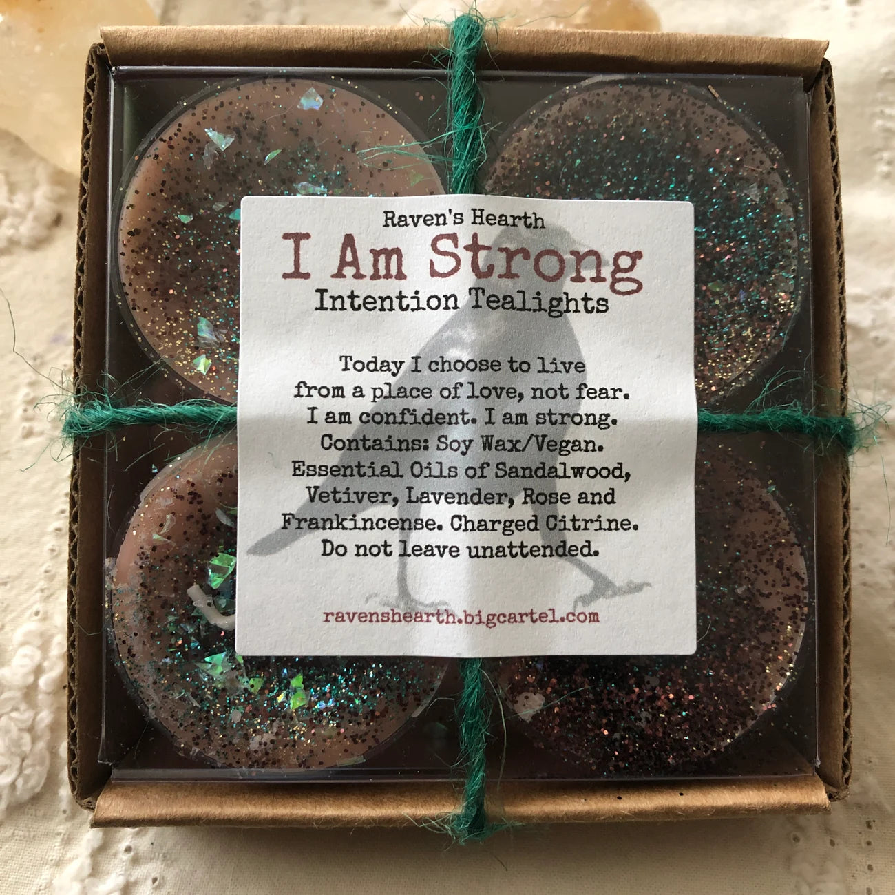 I AM STRONG Meditation Tealight Candles by Raven’s Hearth