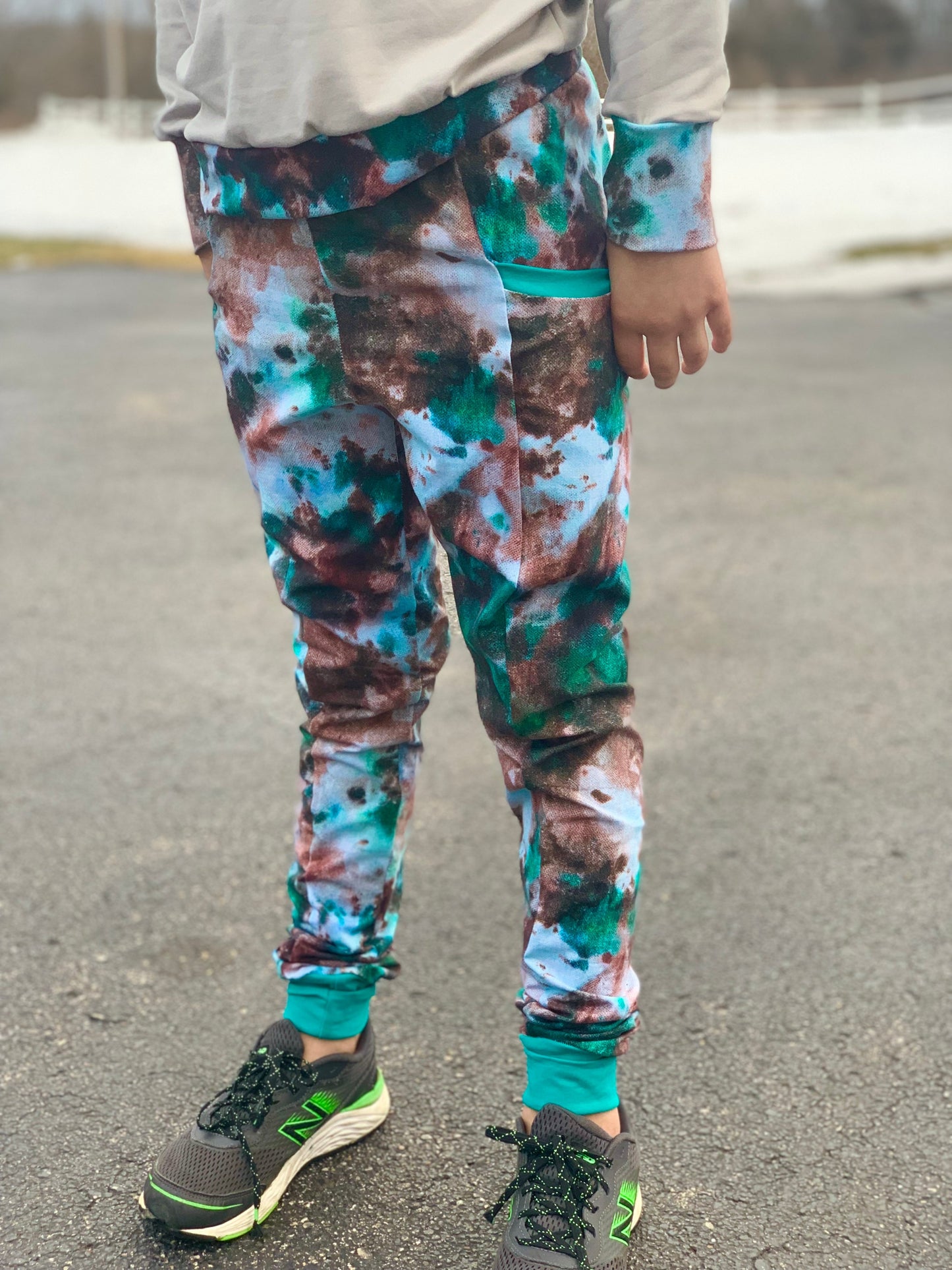 Bamboo Lycra - Ice Dye Prints - Fabric RETAIL Round WW by the yard