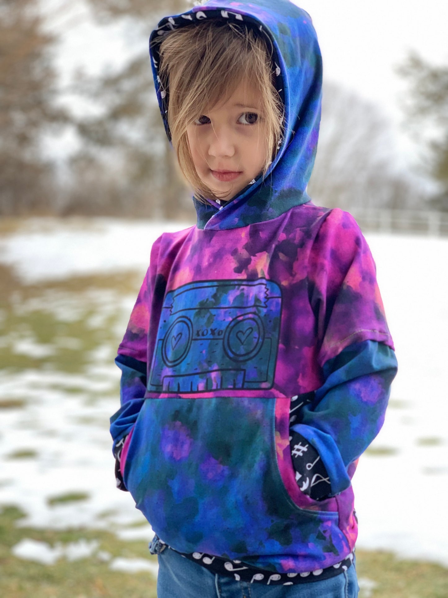 Bamboo Lycra - Ice Dye Prints - Fabric RETAIL Round WW by the yard