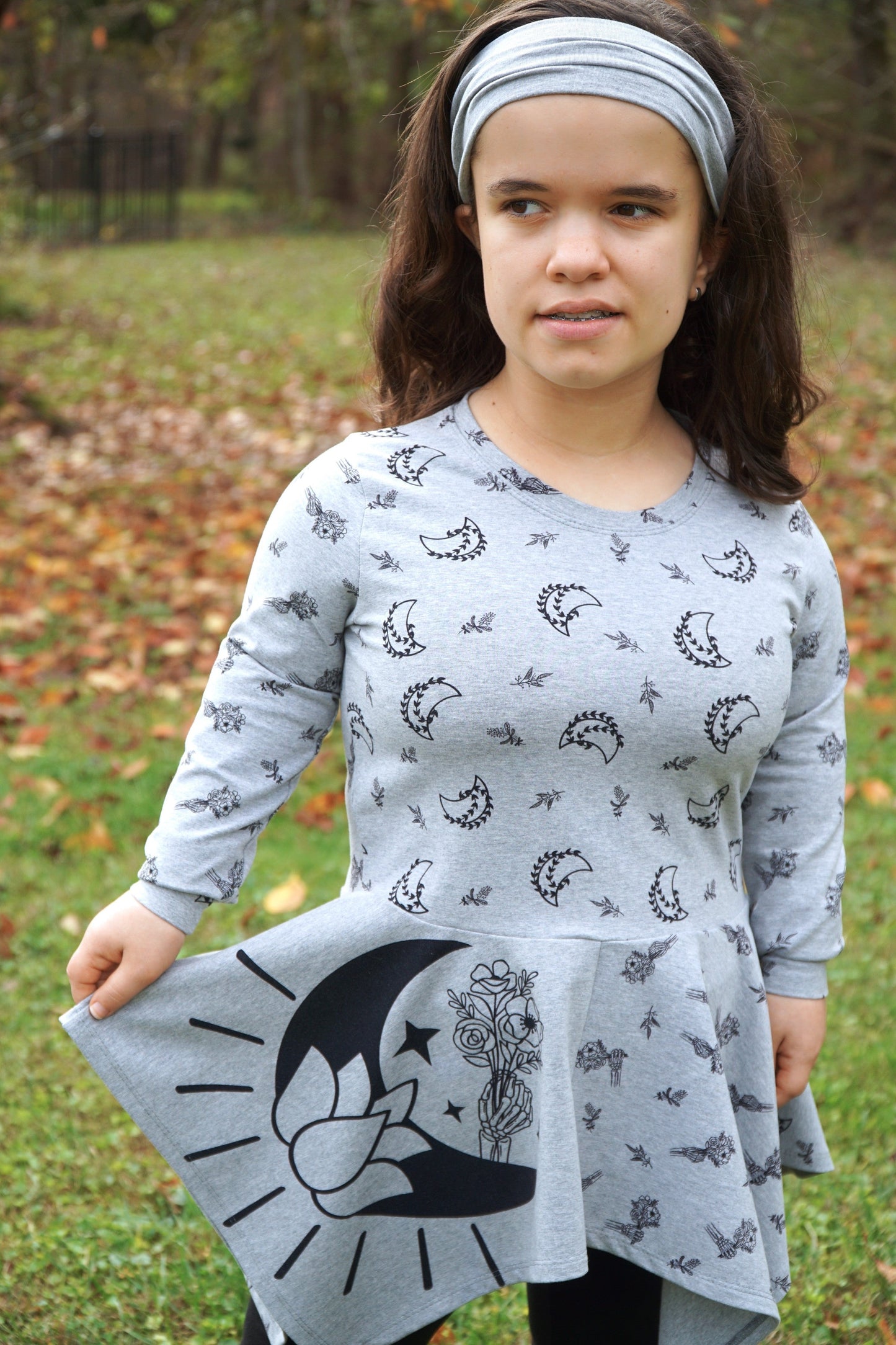Panels Round UU - RETAIL Heather Gray round - Kid, Adult & Panty Cotton Lycra Fabric Panel