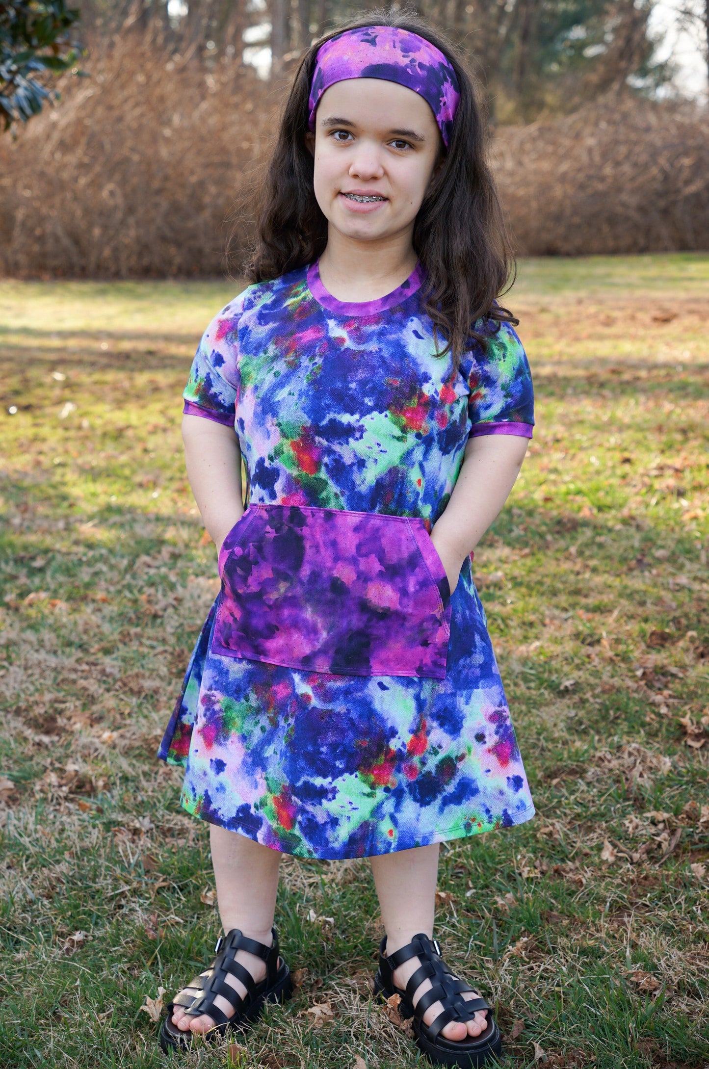 Bamboo Lycra - Ice Dye Prints - Fabric RETAIL Round WW by the yard