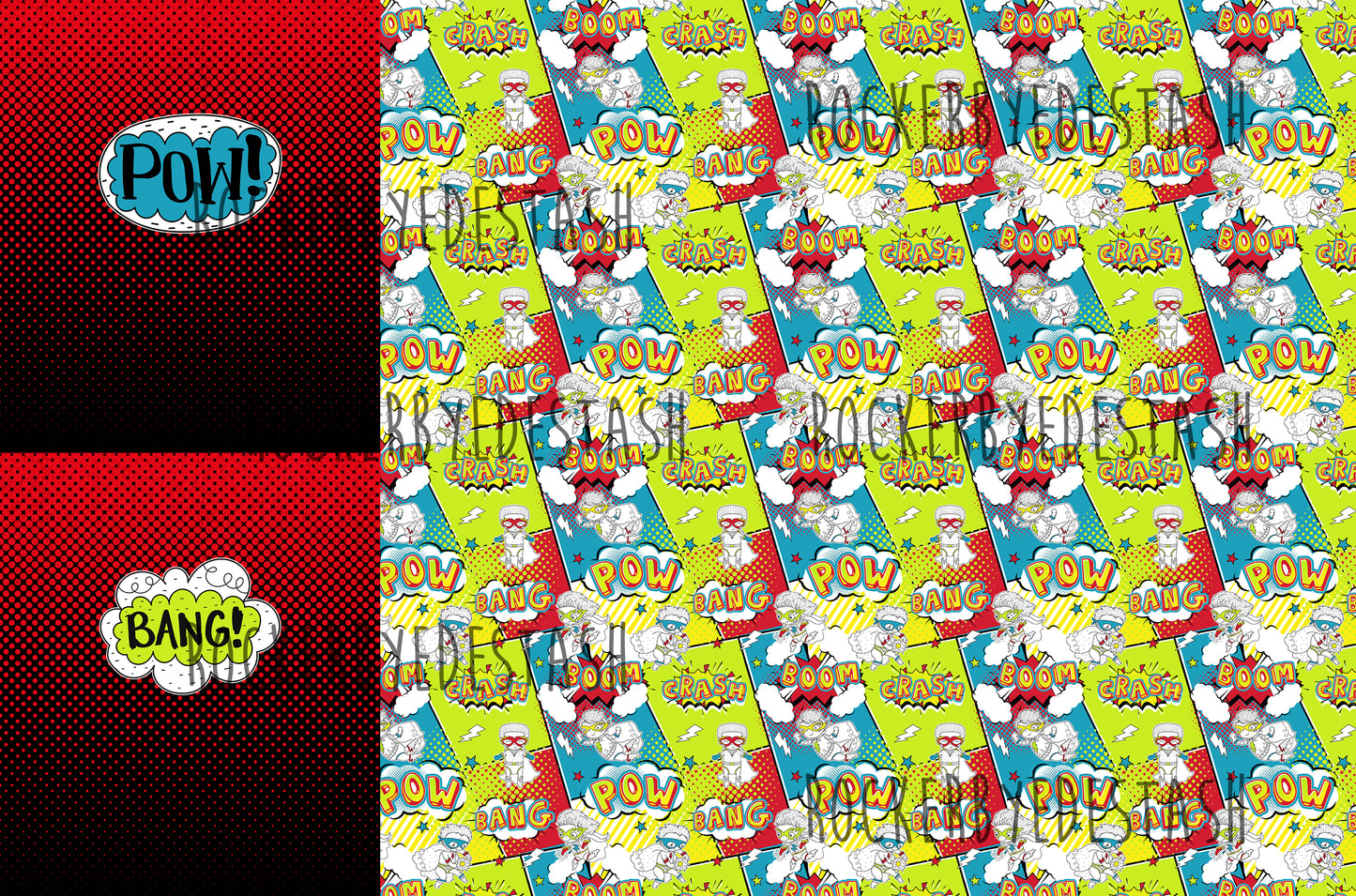 RETAIL - Hero Kids Print/Panel Rapport sets 2 panels and print all in one yard. Citrus