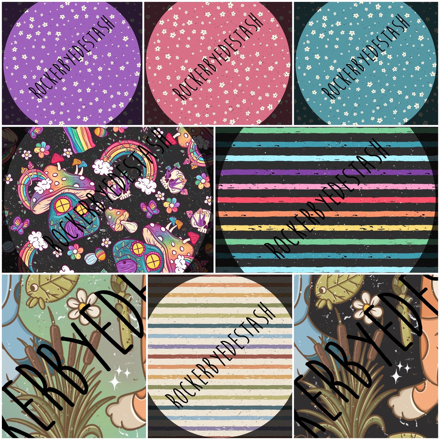 French Terry - PixelCass Collab Retail Round YY - super special flower, pride & cottagecore fabric things inside
