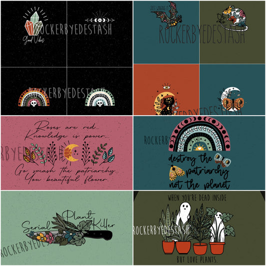 Cotton Lycra Panels - Round SS Halloween & Patriarchy Fabric Retail