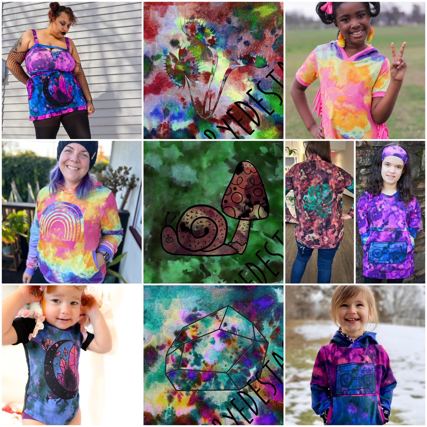 Cotton Lycra Panels - Ice Dye Prints - Retail Round WW Fabric