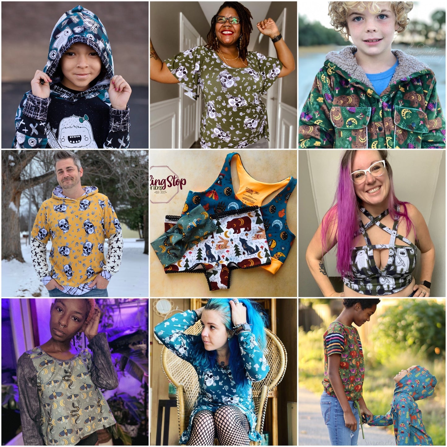 Minky - Round OO - Skulls & Shrooms, Magical Forest, New Wilderness & Hedgies - Fabric Retail