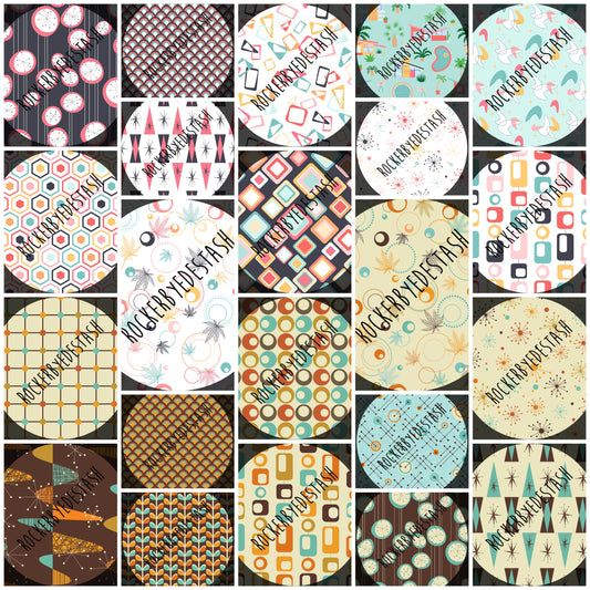 Cotton Woven Fabric - Retail - Round GG - Retro Flash Round