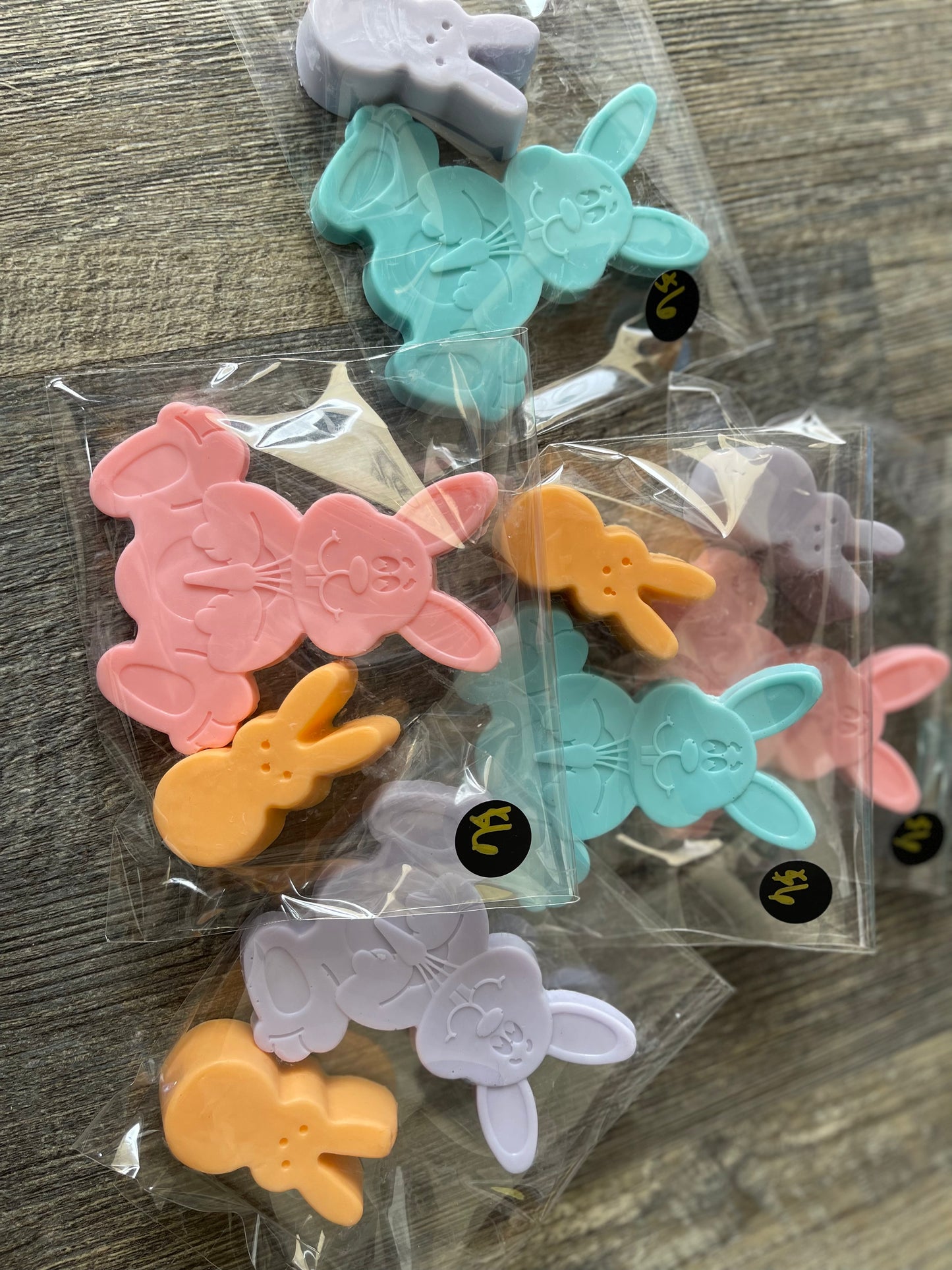 Light Blue Orange or Lavender Large Easter Bunny Soap and a small Peeps soap Set by Plunk Soap Company Gift