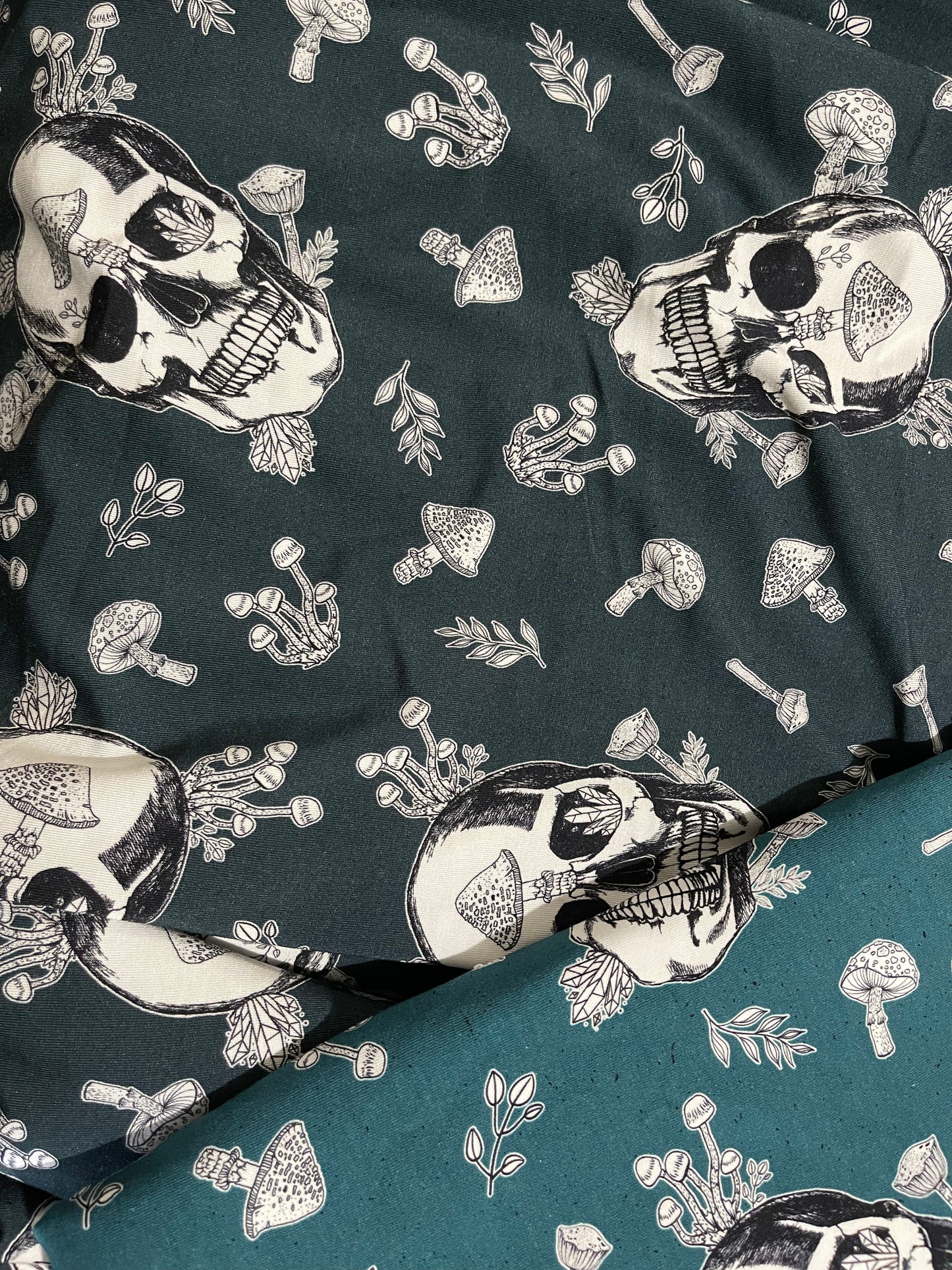 Cotton Lycra - Round OO - Skulls & Shrooms, Magical Forest, New Wilderness & Hedgies - Fabric Retail