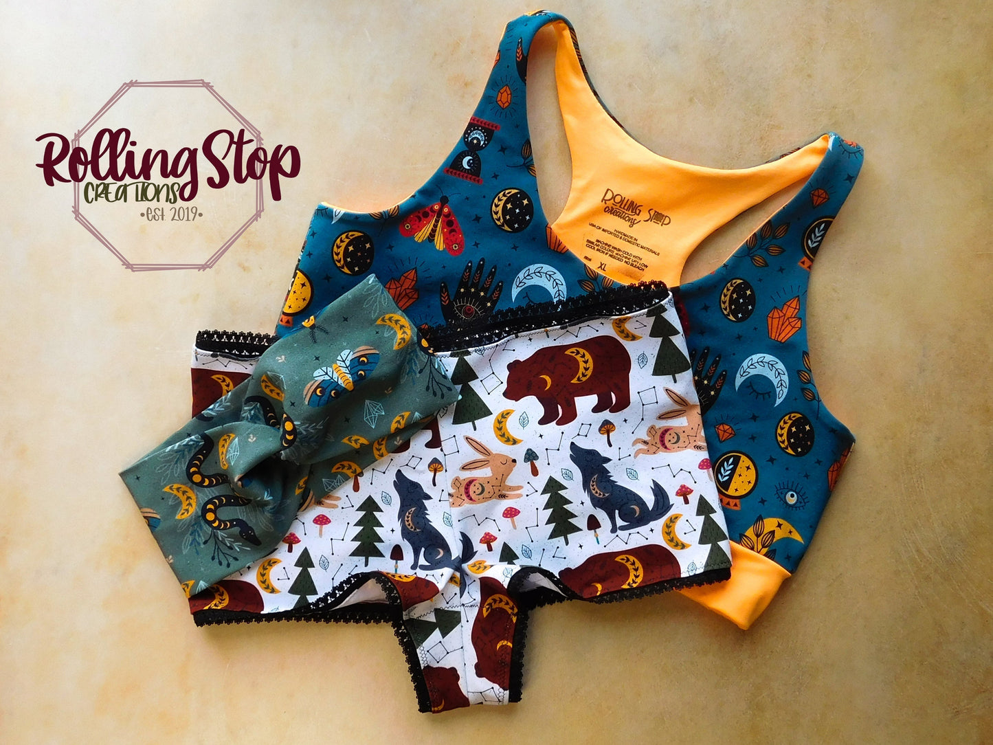 Poly Rib Knit - Round OO - Skulls & Shrooms, Magical Forest, New Wilderness & Hedgies - Fabric retail