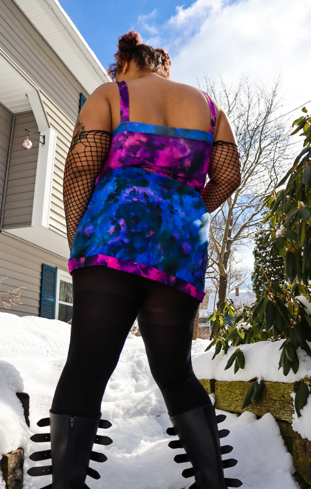 Bamboo Lycra - Ice Dye Prints - Fabric RETAIL Round WW by the yard