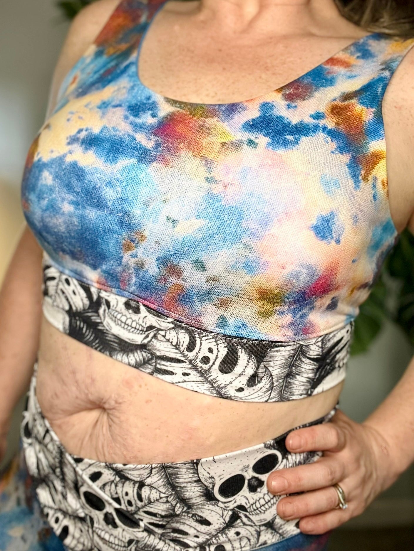 Bamboo Lycra - Ice Dye Prints - Fabric RETAIL Round WW by the yard