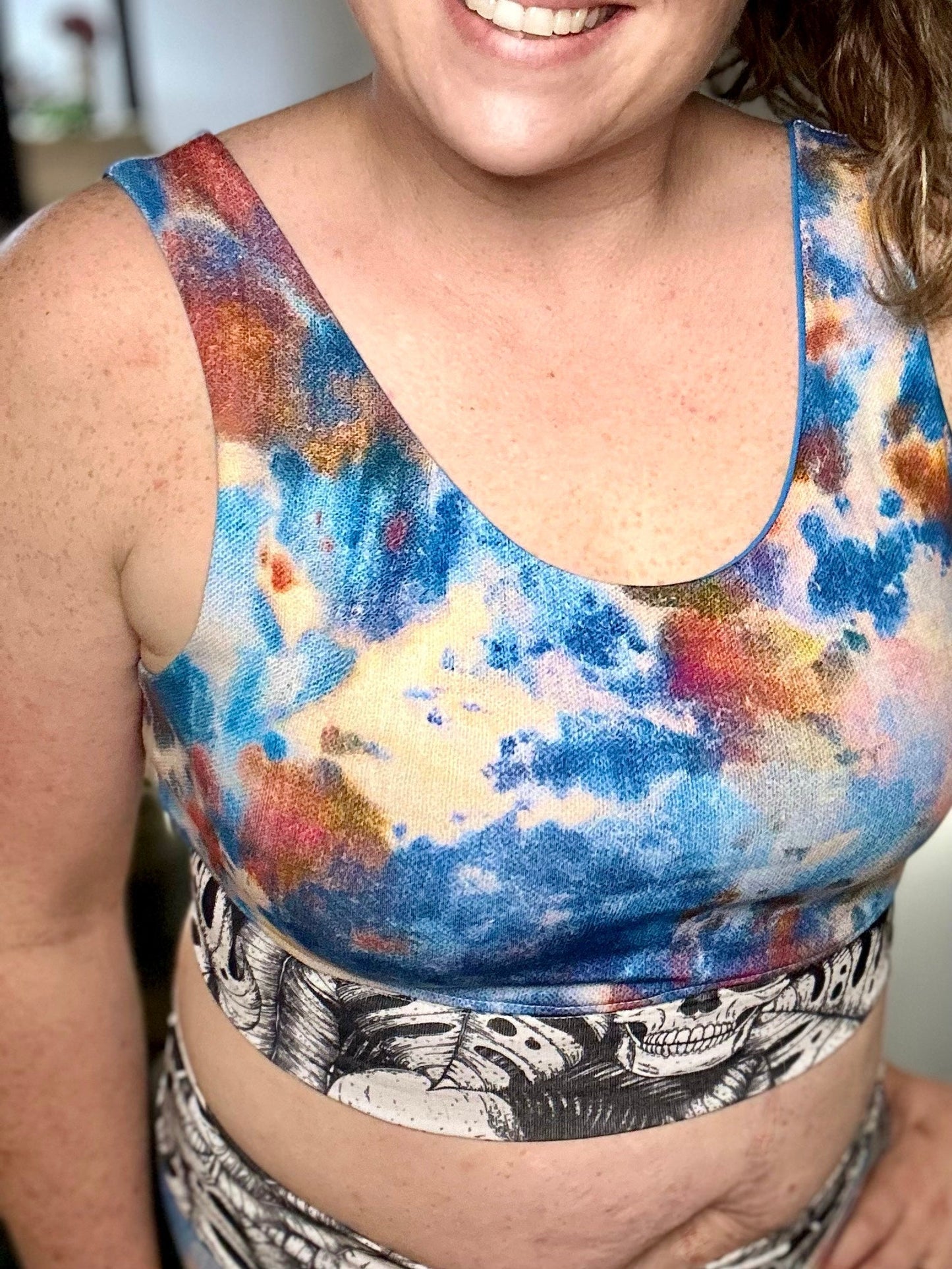 Bamboo Lycra - Ice Dye Prints - Fabric RETAIL Round WW by the yard