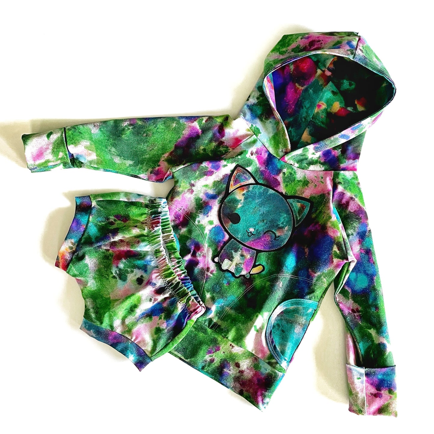 Bamboo Lycra - Ice Dye Prints - Fabric RETAIL Round WW by the yard