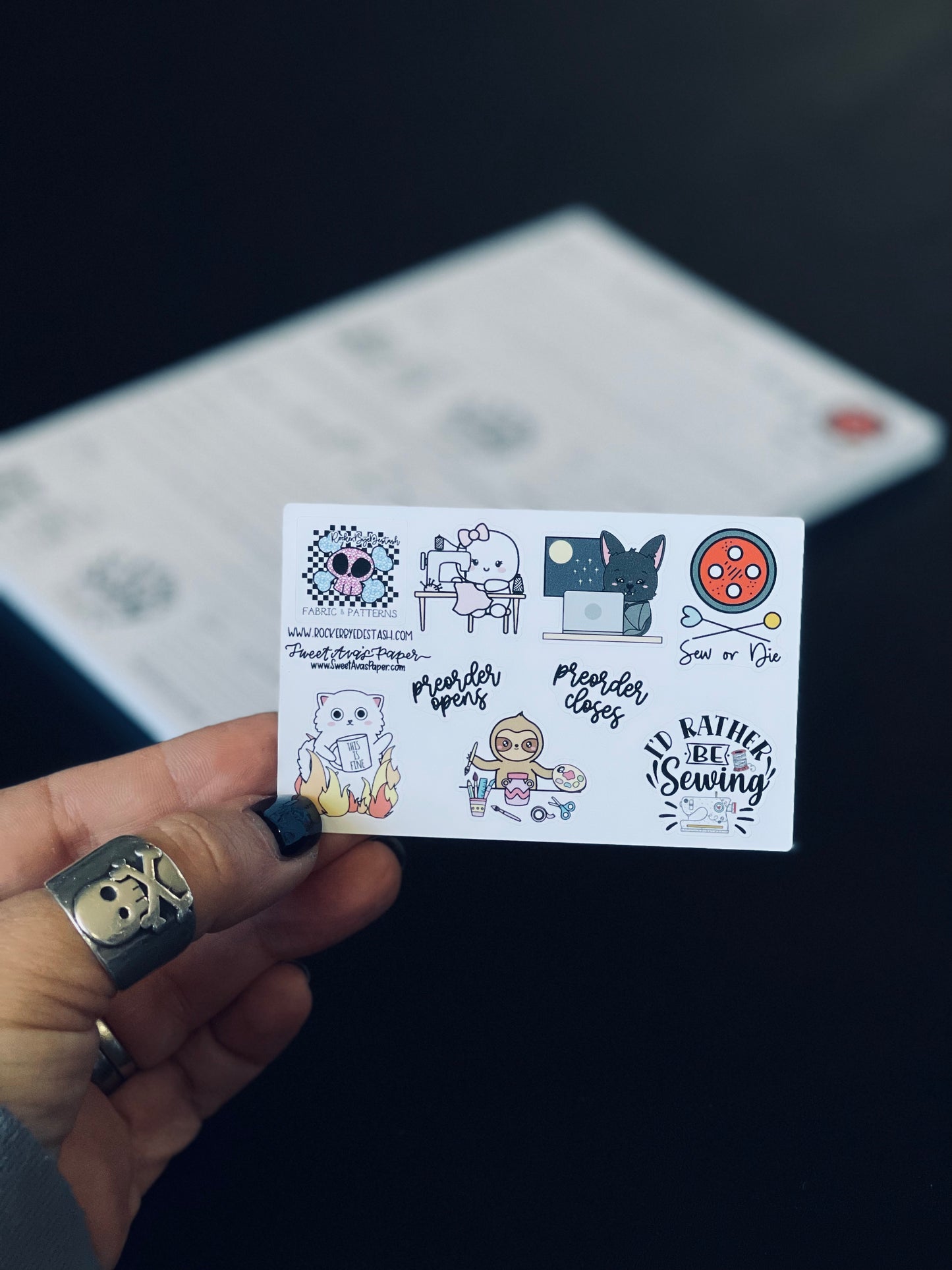 Sewing Paper Pad To Do List and Sticker Sheet - RockerByeDestash Exclusive Swag