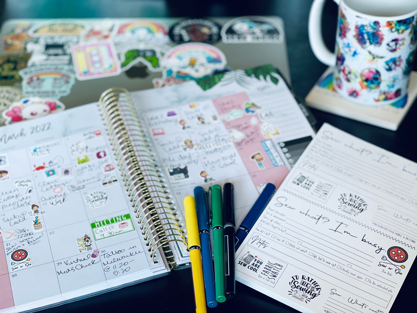 Sewing Paper Pad To Do List and Sticker Sheet - RockerByeDestash Exclusive Swag