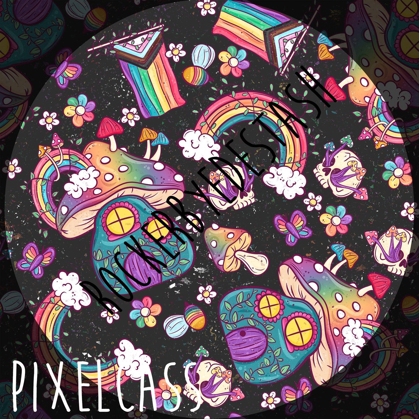 Cotton Double Gauze - PixelCass Collab Retail Round YY - super special flower, pride & cottagecore fabric things inside