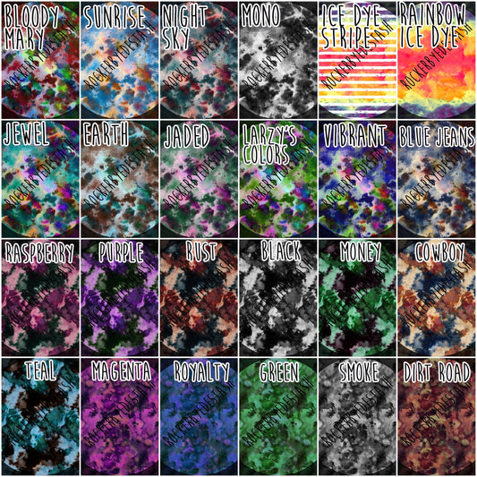 French Terry - Ice Dye Prints - Retail Fabric Round WW by the yard