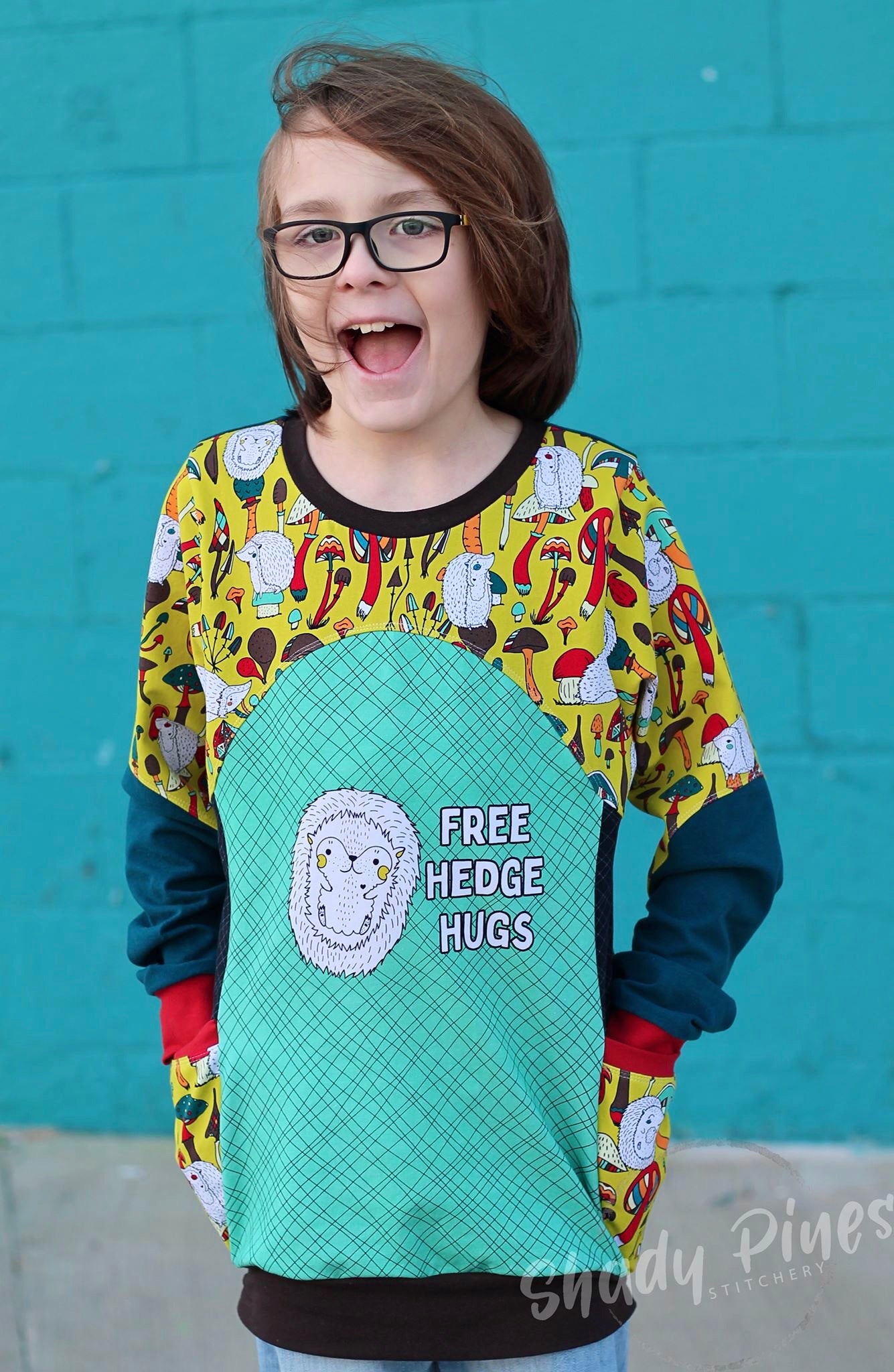 Hedgies, Bees or Succulents kid panels - Cotton Lycra - Round AA Retail Hedgehog and Bees