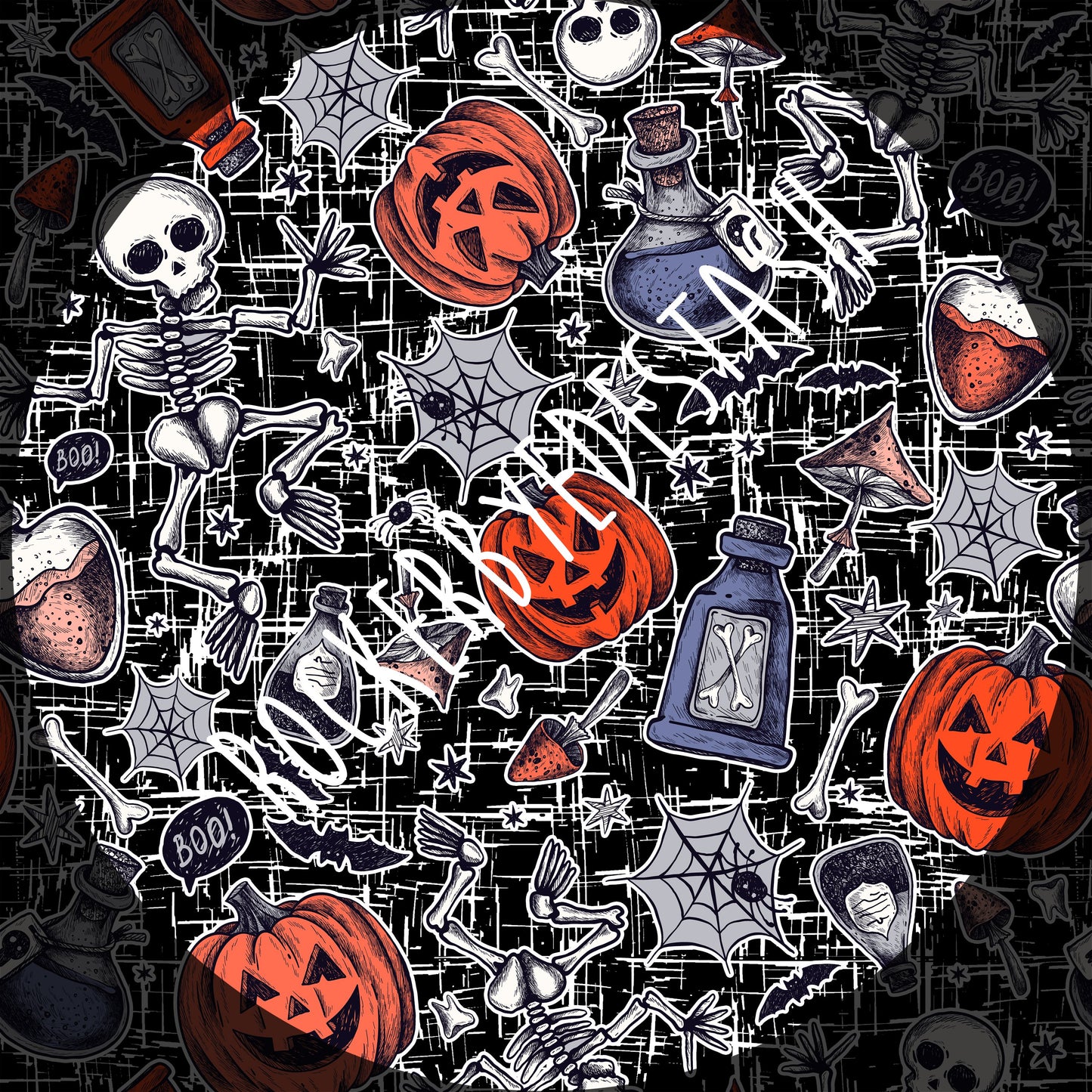 Cotton Woven - Round JJ Retail - Halloween Prints - Zombies, Bats, and more