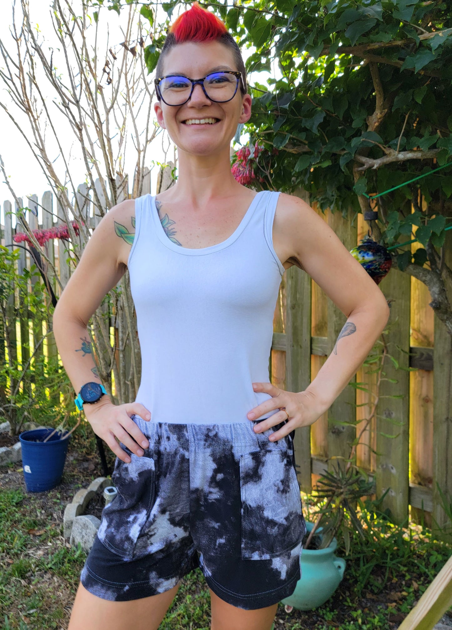 Bamboo Lycra - Ice Dye Prints - Fabric RETAIL Round WW by the yard