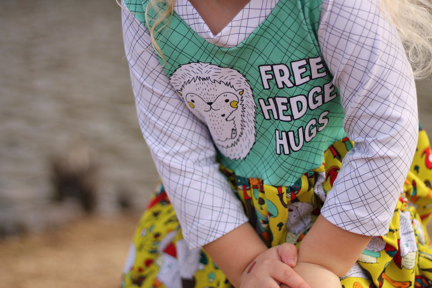 Hedgies, Bees or Succulents kid panels - Cotton Lycra - Round AA Retail Hedgehog and Bees