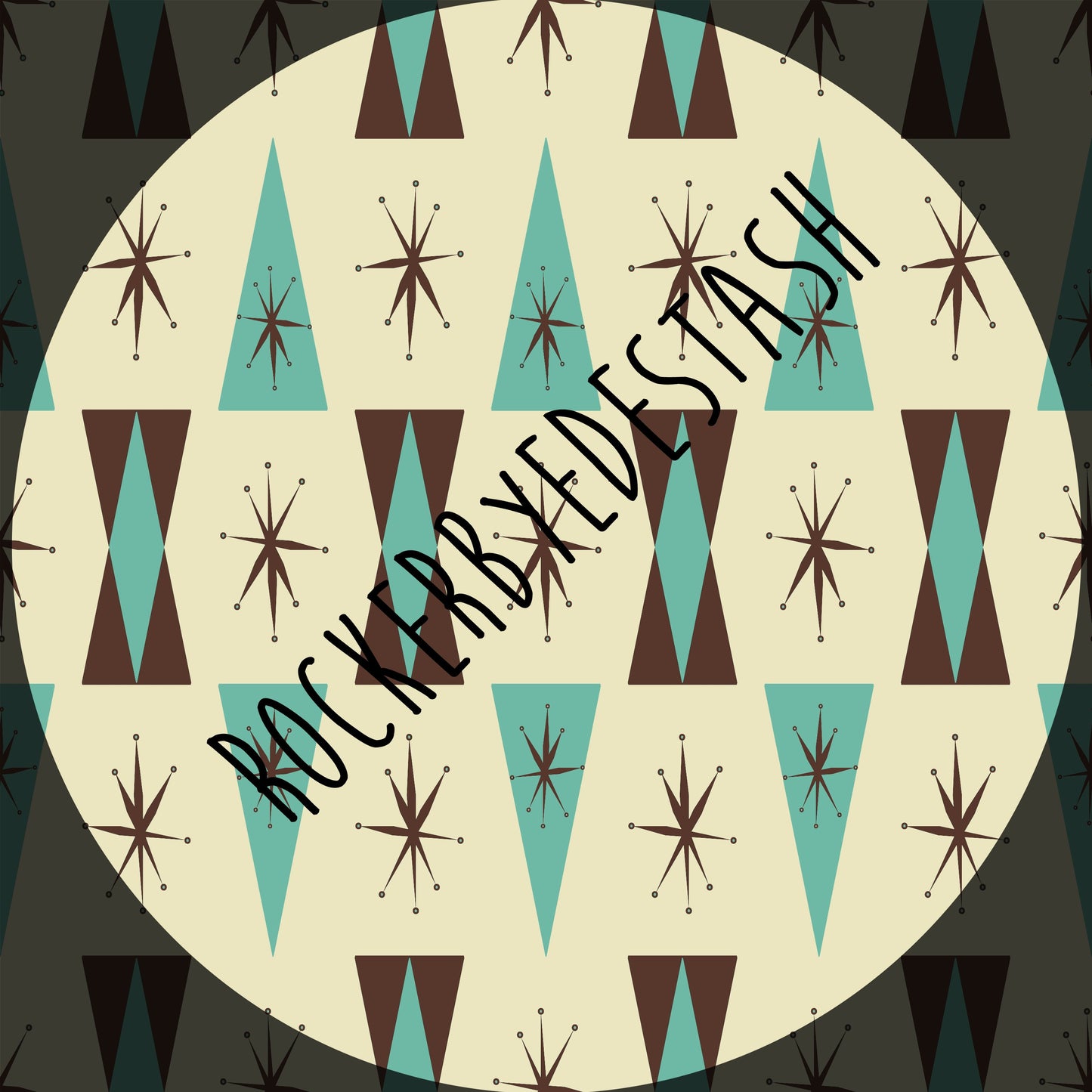 Bamboo Lycra Fabric - Retail - Round GG - Retro Flash Round