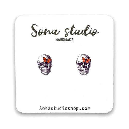 Ink’d Skull Earrings by Sona Studio