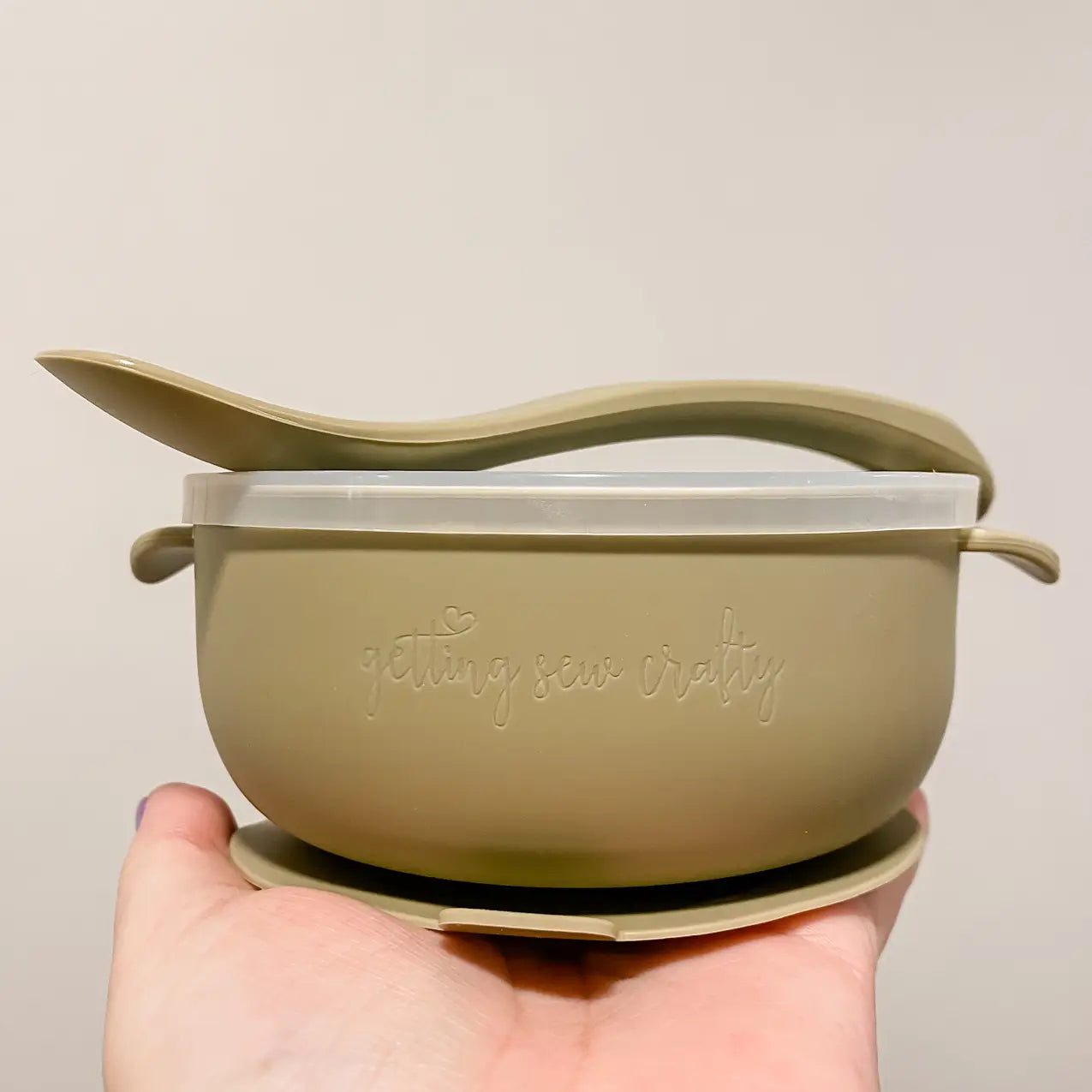 Getting Sew Crafty gift silicone bowl, lid and spoon set