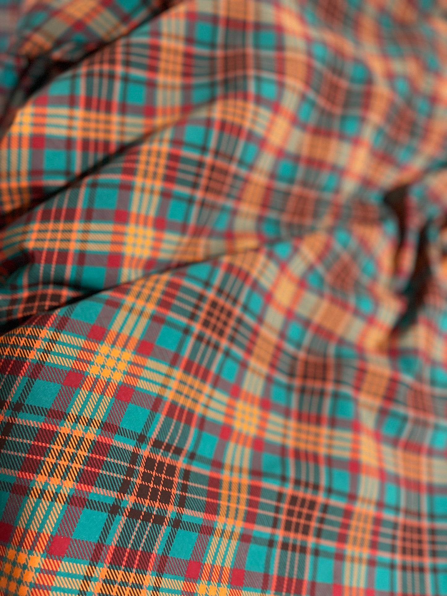 Retail of pouch 12 print - cotton Lycra plaid and main print pumpkin apple