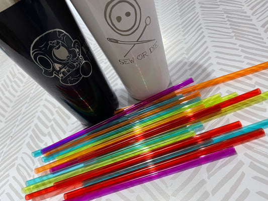 Joie Rainbow Plastic Straws - replacement straws for Roadie Tumblers reusable PET-G & BPA free retail swag