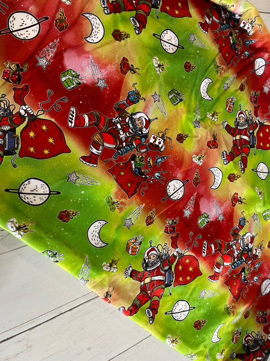 Santa in space minky - 1 yard cut - retail