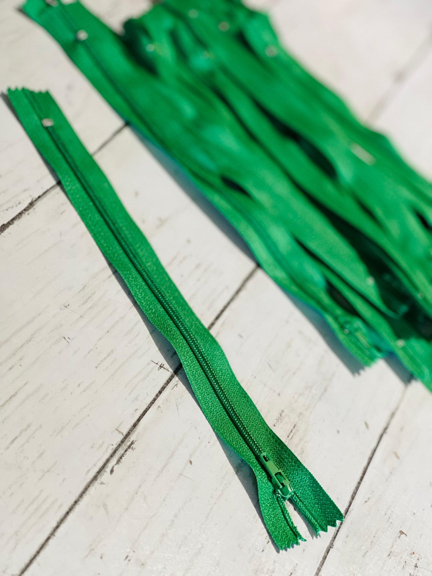 Grass Green Nylon zipper - 8” - retail stock