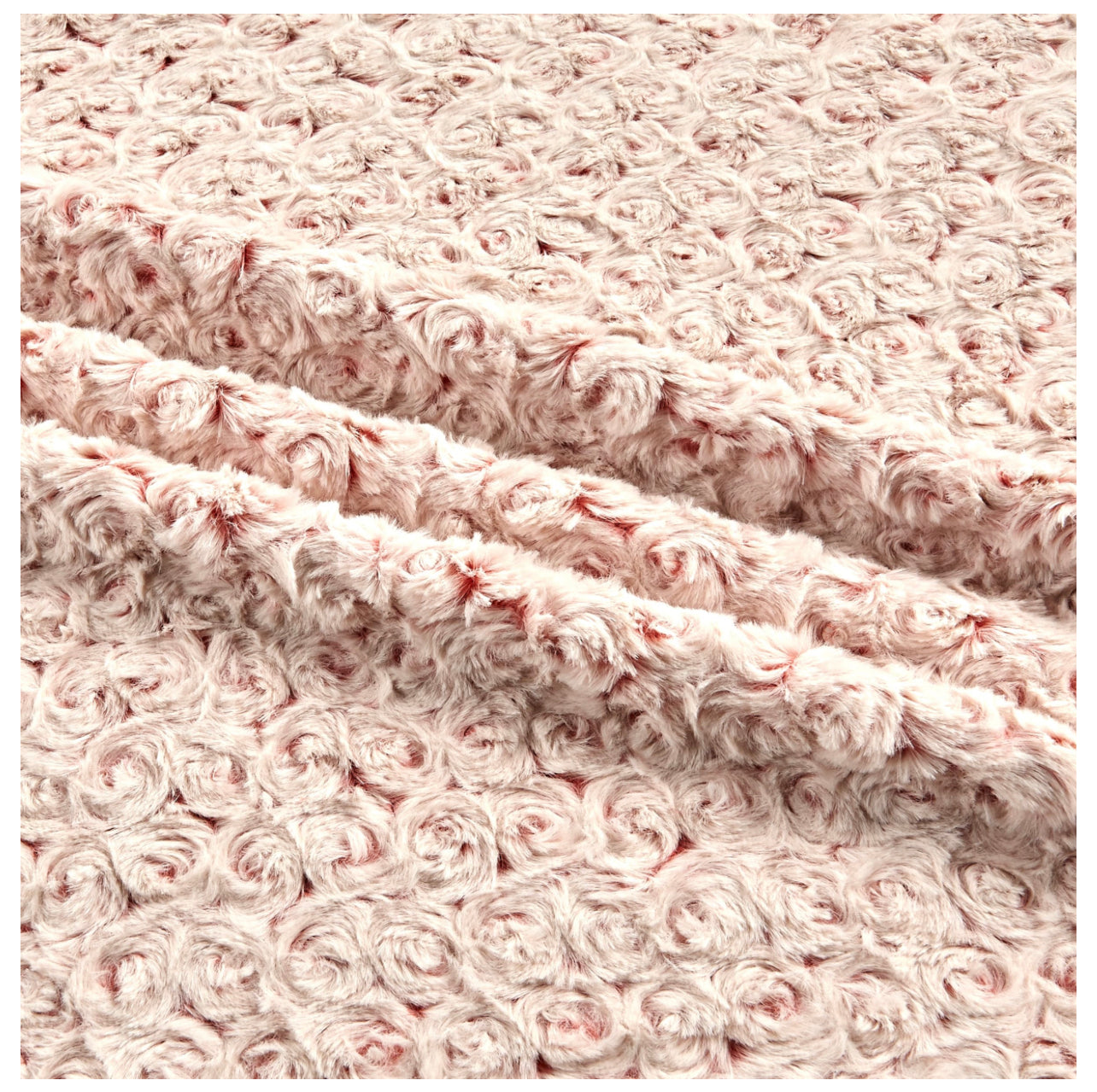 Natural and Rose embossed swirl minky - retail fabric