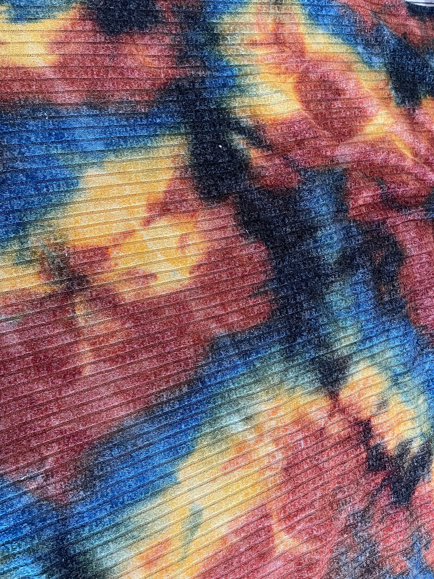 Wide poly rib sweater blend retail ice dye pattern fabric by the yard