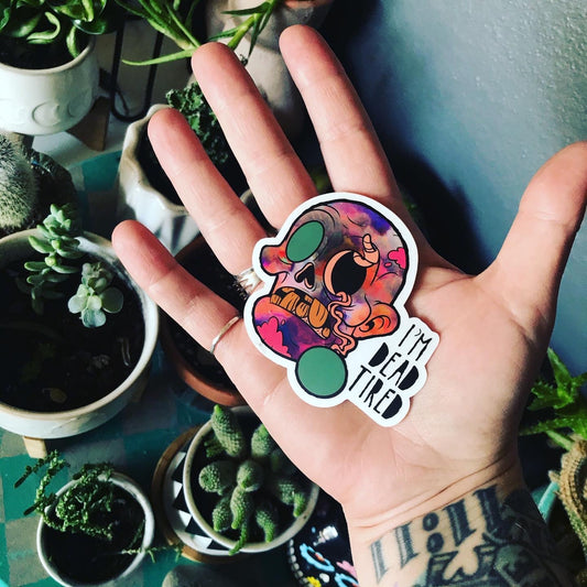 Im dead tired zombie vinyl sticker