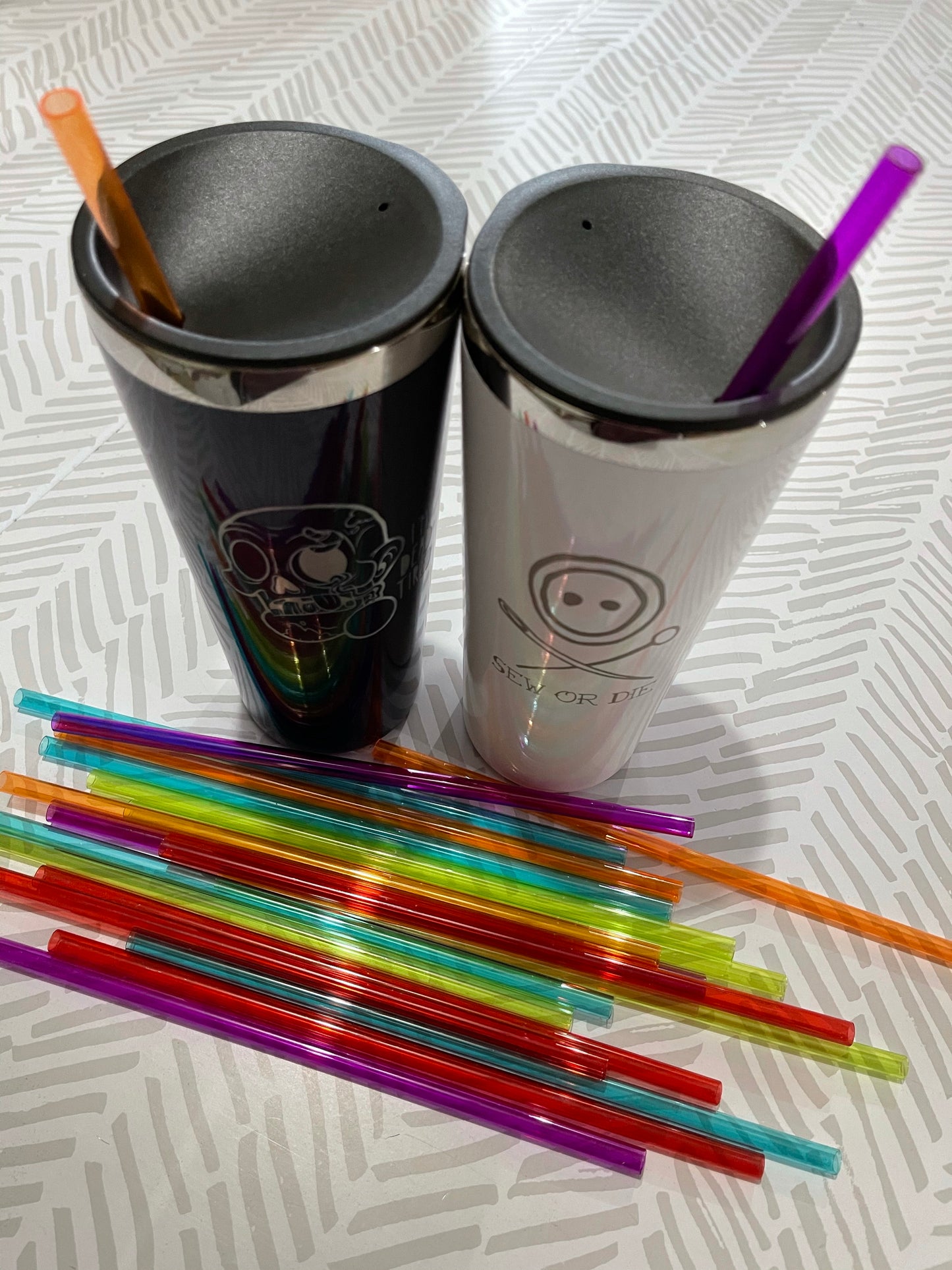 Joie Rainbow Plastic Straws - replacement straws for Roadie Tumblers reusable PET-G & BPA free retail swag