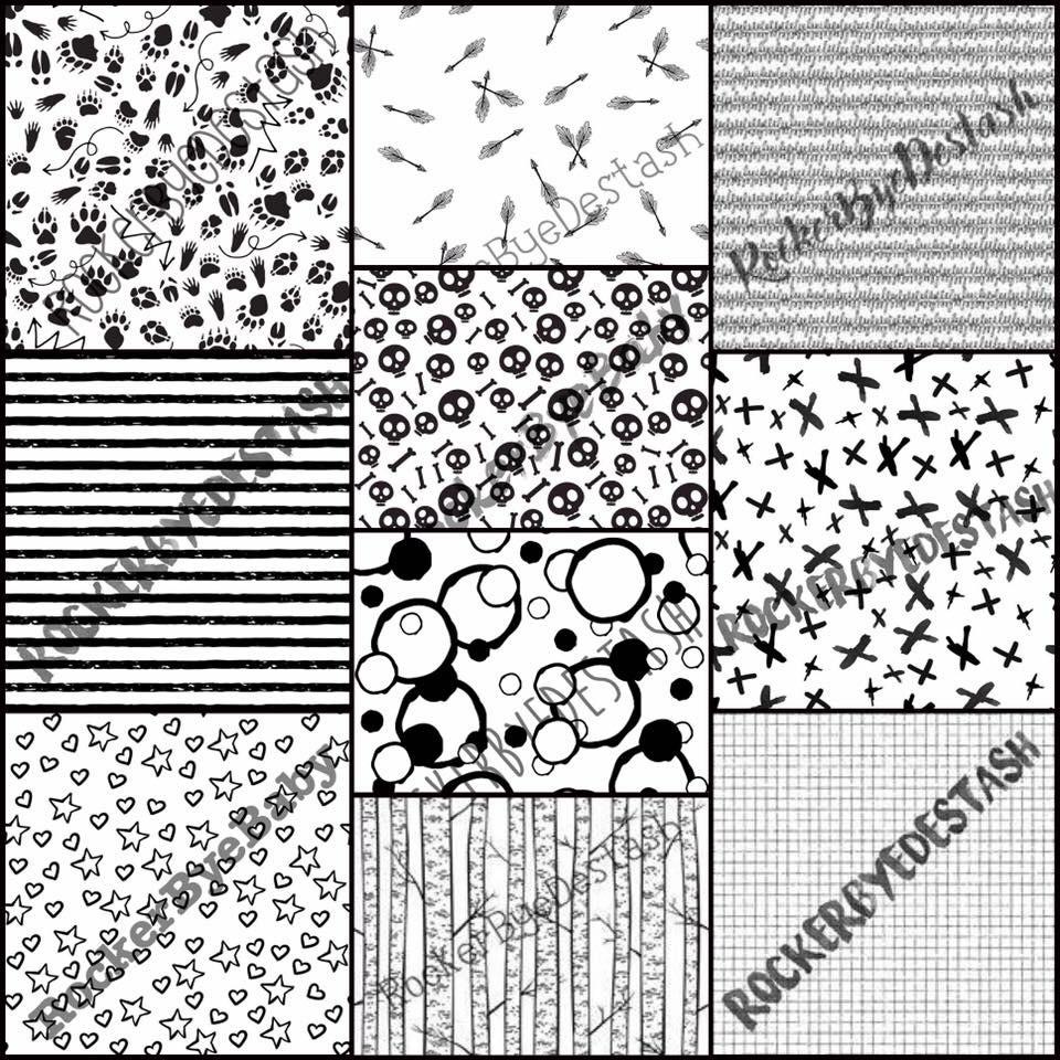 RETAIL Athletic Sport Lycra ACCENT print - 1 yard per quantity Coordinate designs Black and white